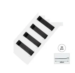 Horquillas Para Cabello Planas Negro 6cm 24pcs
