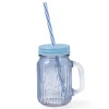 Jarra Cristal C/Cañita 450ML Azul Maison Quid