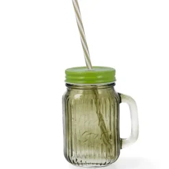 Jarra Cristal C/Cañita 450ML Verde Maison Quid