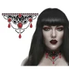 Joyas Cuello Adhesivas Gótico Rojo/Negro