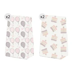 Juego 4 Bolsas Regalo Cumpleaños Blanco M