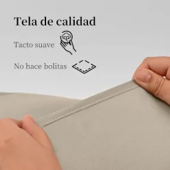 Juego de Sábanas Lisas Beige/Gris Oscuro