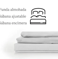 Juego de Sábanas Lisas de 3 Piezas Blanco