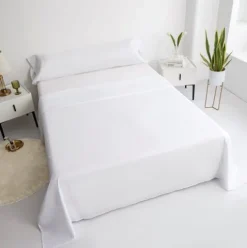 Juego de Sábanas Lisas de 3 Piezas Blanco