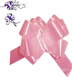 Lazo Automático Cinta Rosa Pastel 30MM