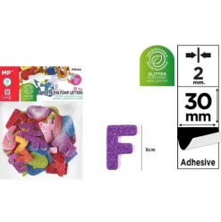 Letras Adhesivas EVA Purpurina Biod. 30MM