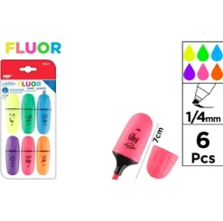 Marcador Fluorescente Mini 6u