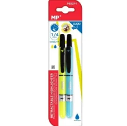 Marcador Fluorescente Retractil 2u
