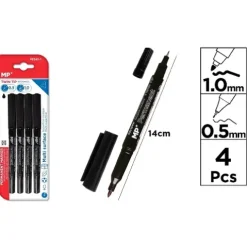 Marcador Permanente Doble Punta 4u