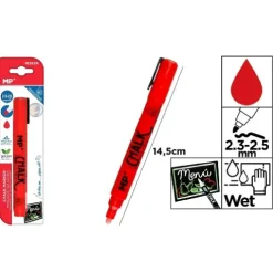 Marcador Tiza Liquida Limpieza Húmeda Rojo