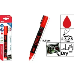 Marcador Tiza Liquida Limpieza Seco Rojo