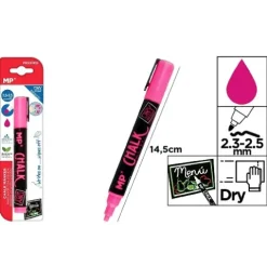 Marcador Tiza Liquida Limpieza Seco Rosa