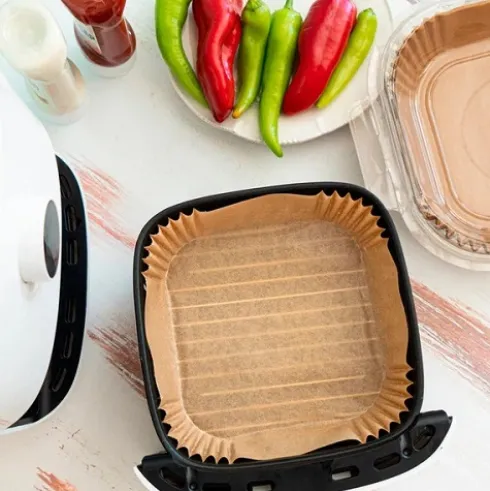 Molde Airfryer Papel Cuadrado 20x20x4,5cm 50U