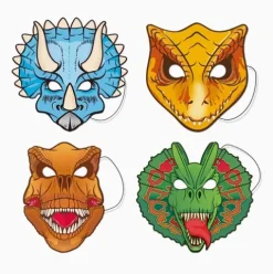 Máscara Cartón Dino 6PCS