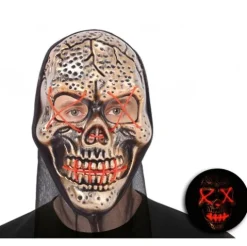Máscara Skull Bronce Tela Con Luz