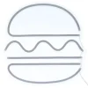 Neón LED mural Burger largo 30 cm
