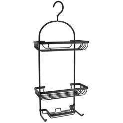 Organizador de Ducha Ventosa Aluminio Negro