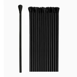 Pajita Plástico PP Reutilizable Cuchara Negro 20cm 100uds