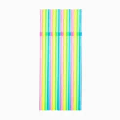 Pajita Plástico PP Reutilizable Flexible Multicolor 21cm 50uds