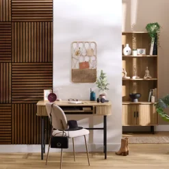 Panel Mural Colva MDF Efecto Madera Oscura 60x60cm