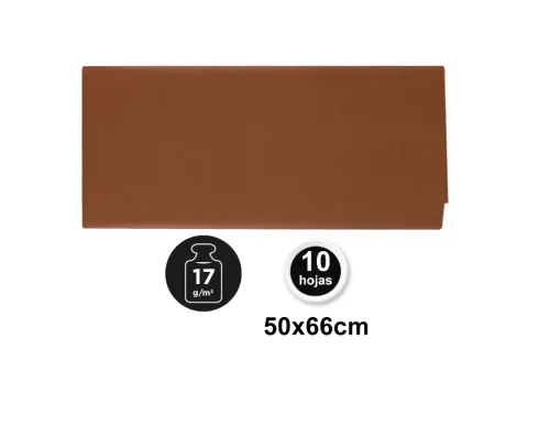 Papel Seda 50X66CM 10U Marrón
