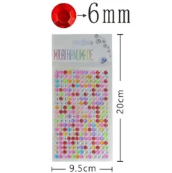 Pegatinas De Diamantes Imitación Multicolor 6MM
