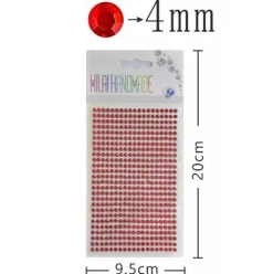 Pegatinas De Diamantes Imitación Rojo 4MM