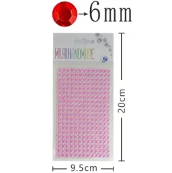 Pegatinas De Diamantes Imitación Rosa 6MM