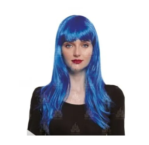Peluca Lisa Azul Oscuro
