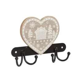 Perchero de Pared Corazón 2 Ganchos