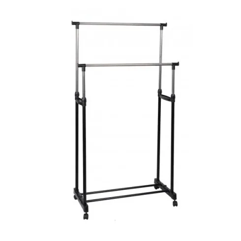 Perchero Extensible Doble Barras Con Ruedas