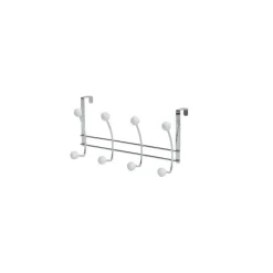 Perchero Metal 8 Ganchos – Cromo/Blanco