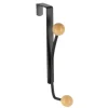 Perchero Metal 2 Ganchos – Negro/Madera