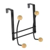 Perchero Metal 4 Ganchos – Negro/Madera