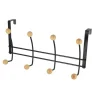 Perchero Metal 8 Ganchos – Negro/Madera