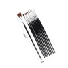 Pinceles Para Arte De Uñas Negro 10pcs