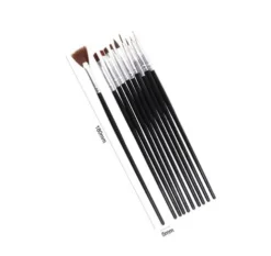 Pinceles Para Arte De Uñas Negro 10pcs