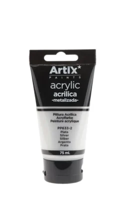 Pintura Acrílica 75ml Plata Metalizado