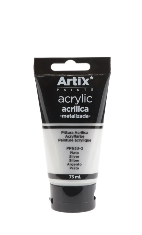 Pintura Acrílica 75ml Plata Metalizado