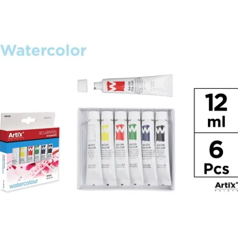 Pintura Acuarela 12ML 6 Tubos