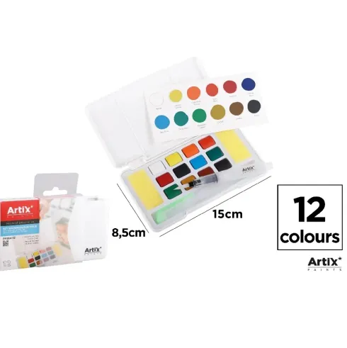 Pintura Acuarela Sólida 12 Colores