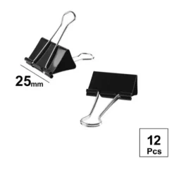 Pinza Abatible Negro 25mm 12u