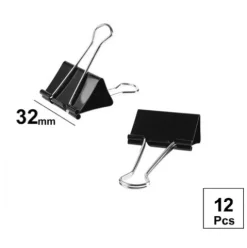 Pinza Abatible Negro 32mm 12u