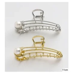 Pinza Para Cabello Metal Con Perla