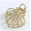 Pinza Para Cabello Metal Dorado Con Perla 8cm