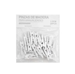 Pinzas de Madera Blanco 2.5CM 20PCS