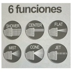 Pistola de Agua Pulverizadora Ajustable 6 Funciones
