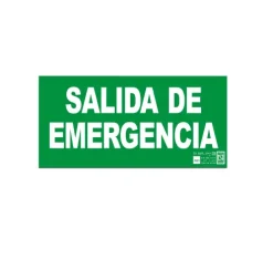 Placa De Salida De Emergencia PVC 29x14CM/0.6MM