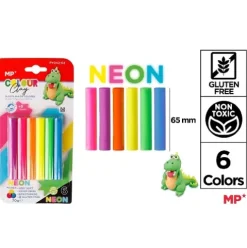 Plastilina 6 Barritas 70G Neón