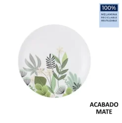 Plato Postre 20cm Flora Melamina Mate La Med